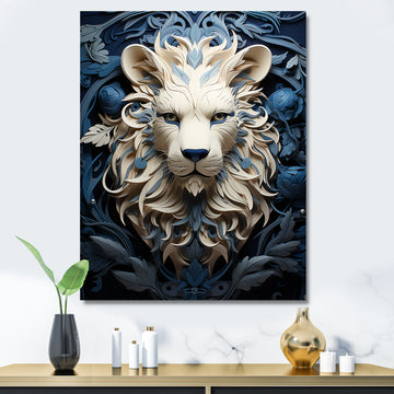 Lions Monochrome Guardian - Lion Canvas Wall Art